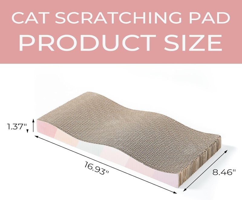 SIDAZON Cat Scratching Board cat Scratcher Cat Scratch Pad Cardboard cat scratchers for Indoor Cats Reversible Large Wide Corrugated with Catnip(2pcs) - Image 2
